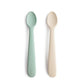 Mushie Silicone Baby Feeding Spoons - Cambridge Blue/Shifting Sand