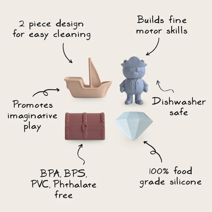 Mushie Mold-Free Bath Play Set - Pirate