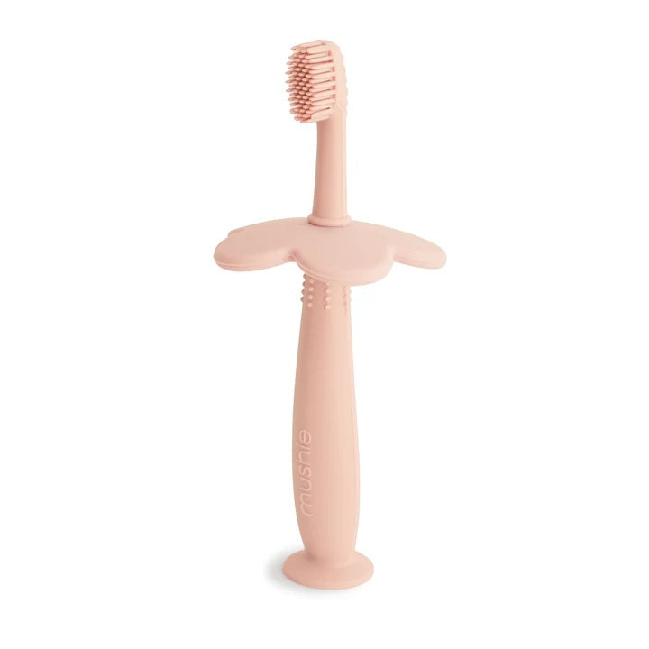 Mushie Silicone Training Toothrush - Blush Flower