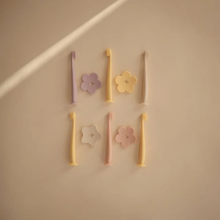 Mushie Silicone Training Toothrush - Daffodil Flower