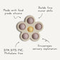 Mushie Silicone Baby Sensory Flower Pop Toy - Lilac/Daffodil/Ivory