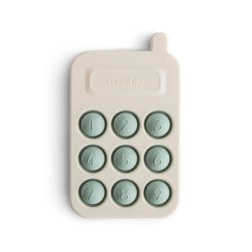 Mushie Silicone Baby Sensory Phone Pop Toy - Cambridge Blue