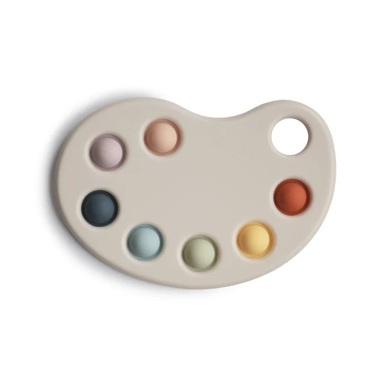 Mushie Silicone Baby Sensory Paint Palette Pop Toy - Multi