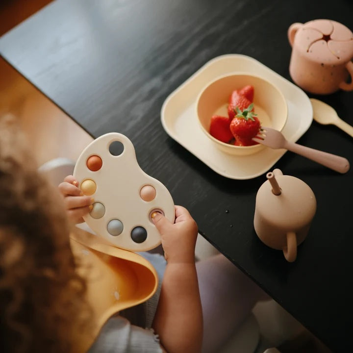 Mushie Silicone Baby Sensory Paint Palette Pop Toy - Multi