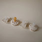 Frigg Baby's First Pacifiers - 4-Pack - Floral Heart/Cream