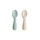 Mushie Silicone Toddler Starter Spoons - Cambridge Blue/Shifting Sand