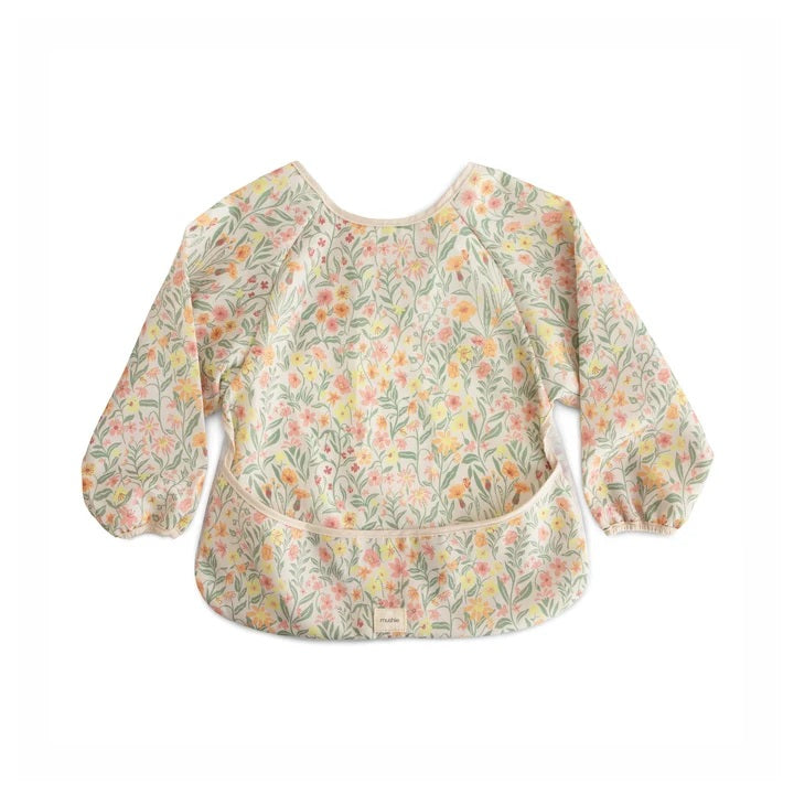 Mushie Long Sleeve Weaning Bib - Pastel Blooms