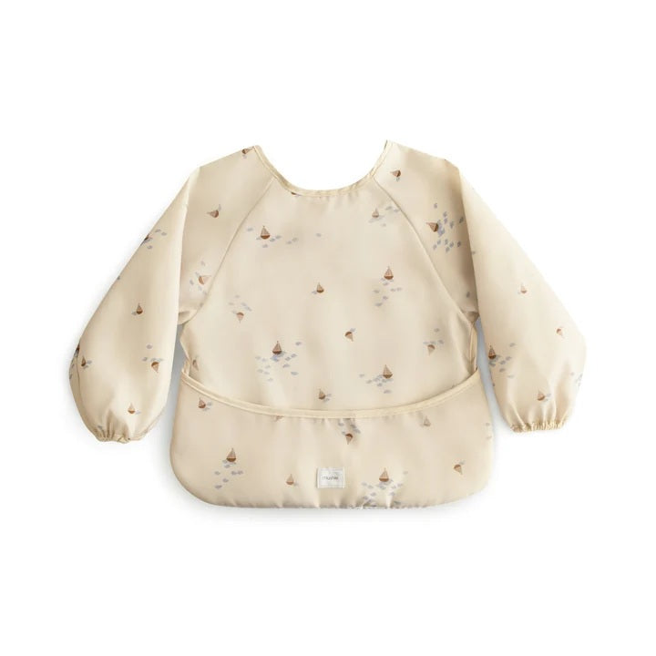 Mushie Long Sleeve Weaning Bib - Boats