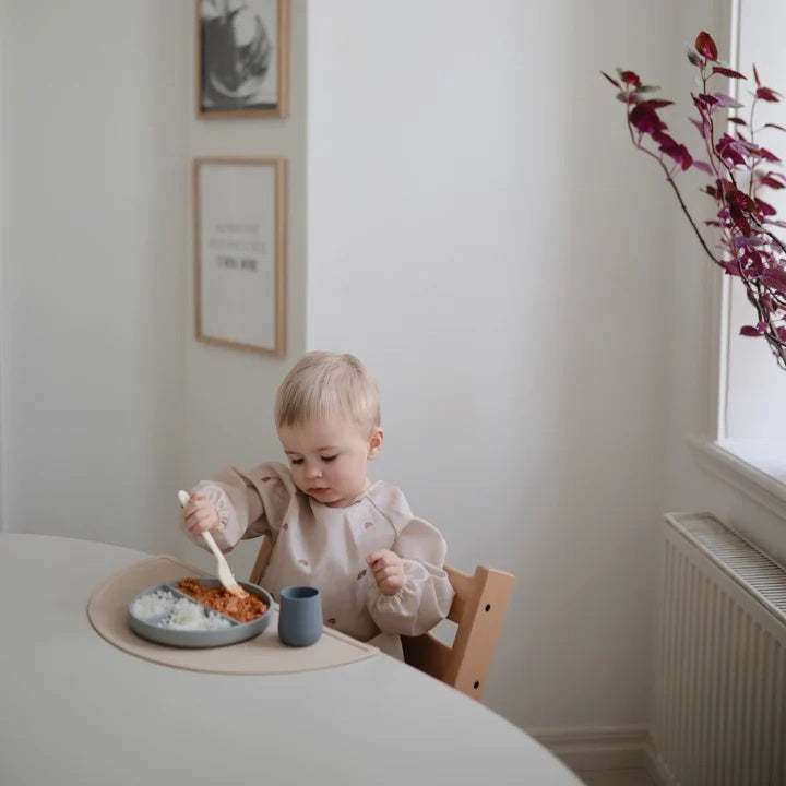 Mushie Long Sleeve Weaning Bib - Boats