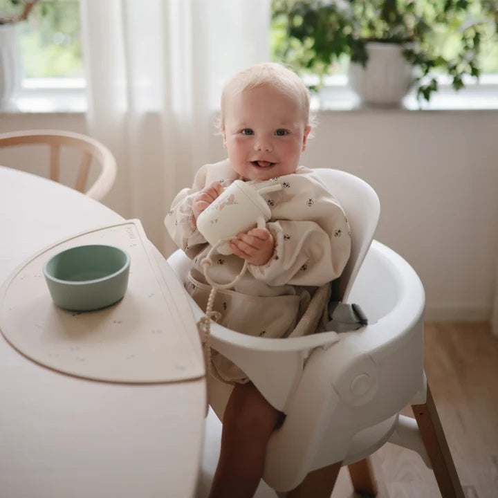Mushie Long Sleeve Weaning Bib - Bees
