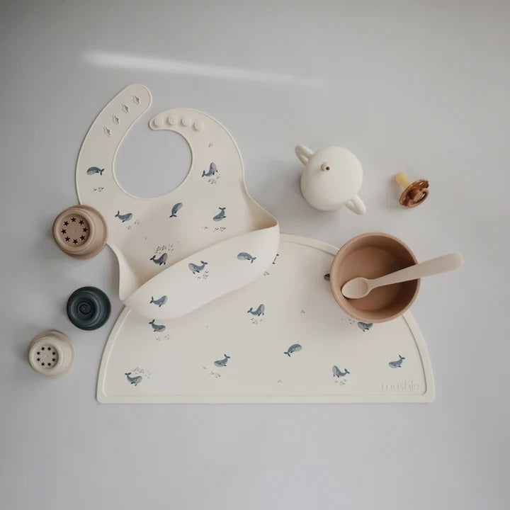 Mushie Silicone Placemat - Whales