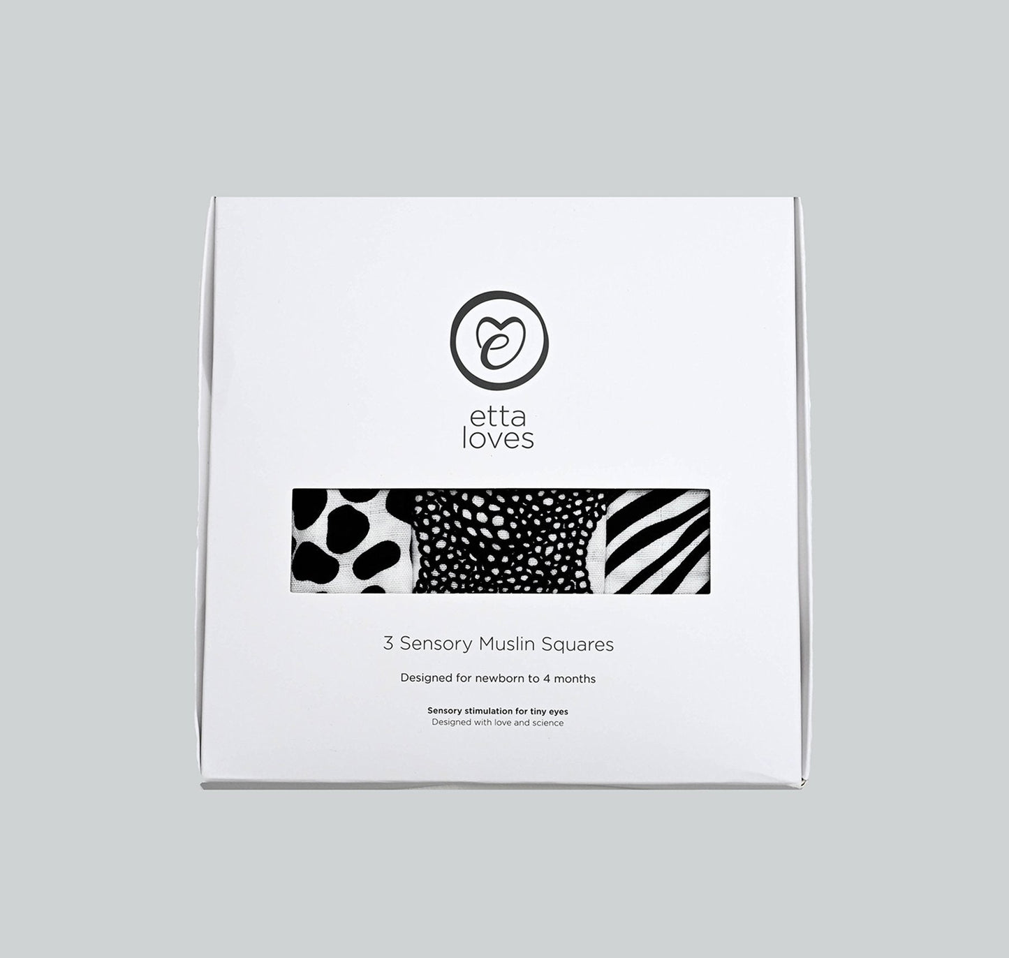 Etta Loves Organic Sensory Muslin Cloths - 3 Pk - Animal Prints