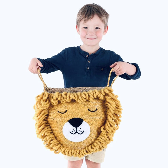 Bellybambino Yellow Lion Seagrass Basket - Large