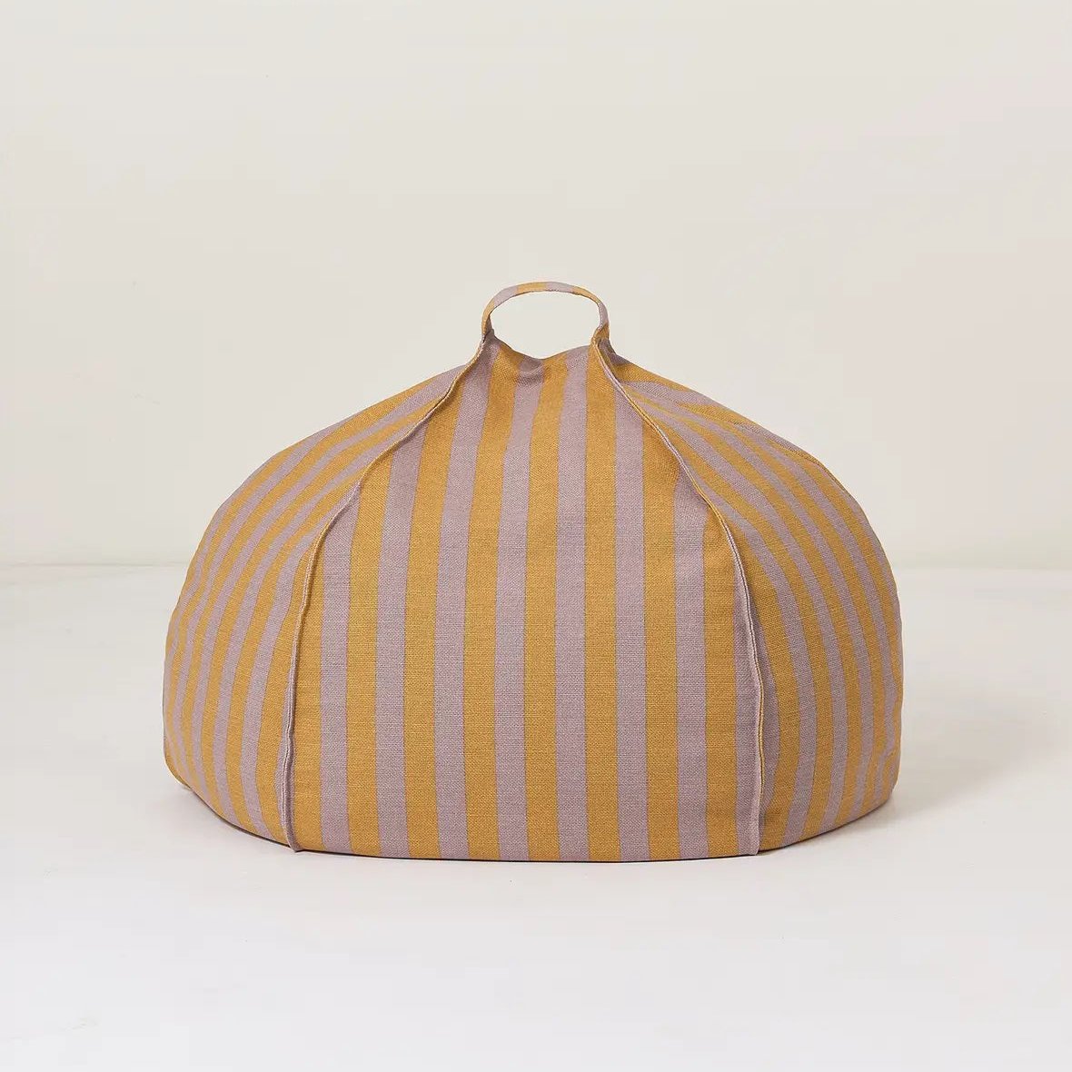 Nobodinoz Vibes Round Bean Bag - Lilac Yellow Stripes