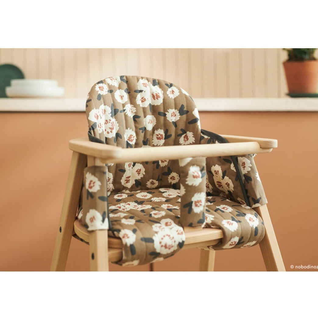Nobodinoz Growing Green High Chair Cushion - Camellia