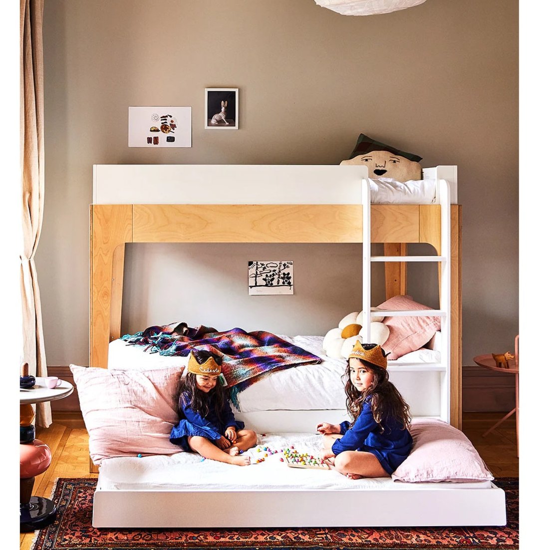 Oeuf NYC Perch Bunk Bed - White & Birch