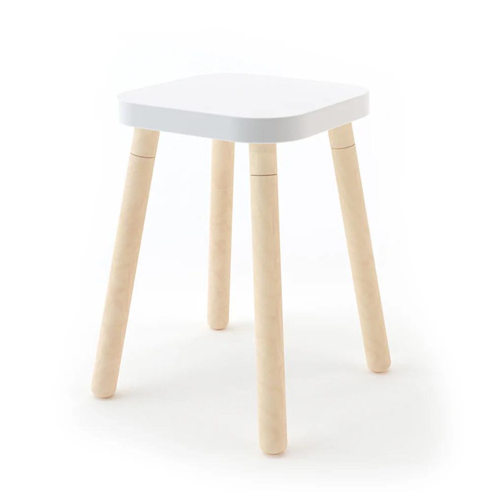 Oeuf NYC Square Stool - White & Birch