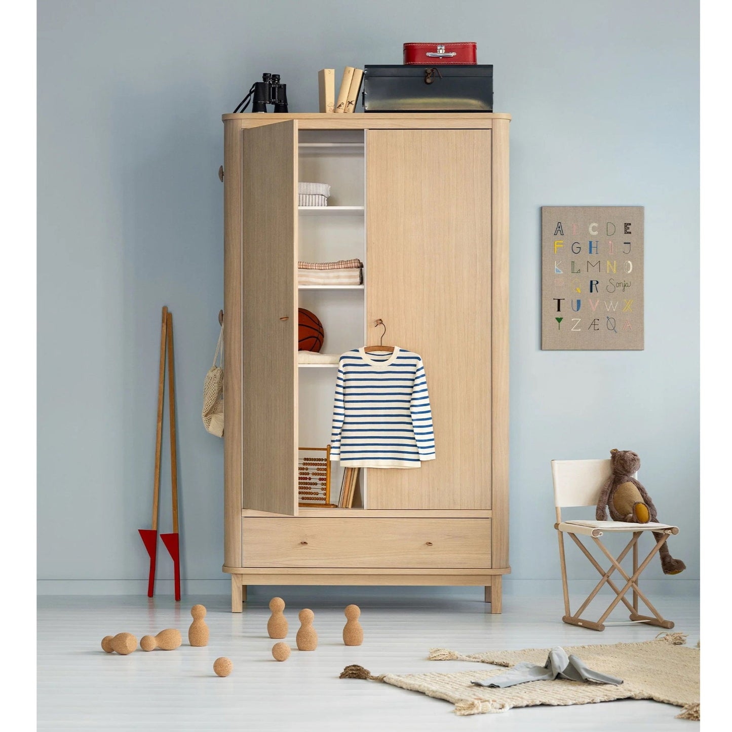 Oliver Furniture Wood Wardrobe - 2 Doors - Oak