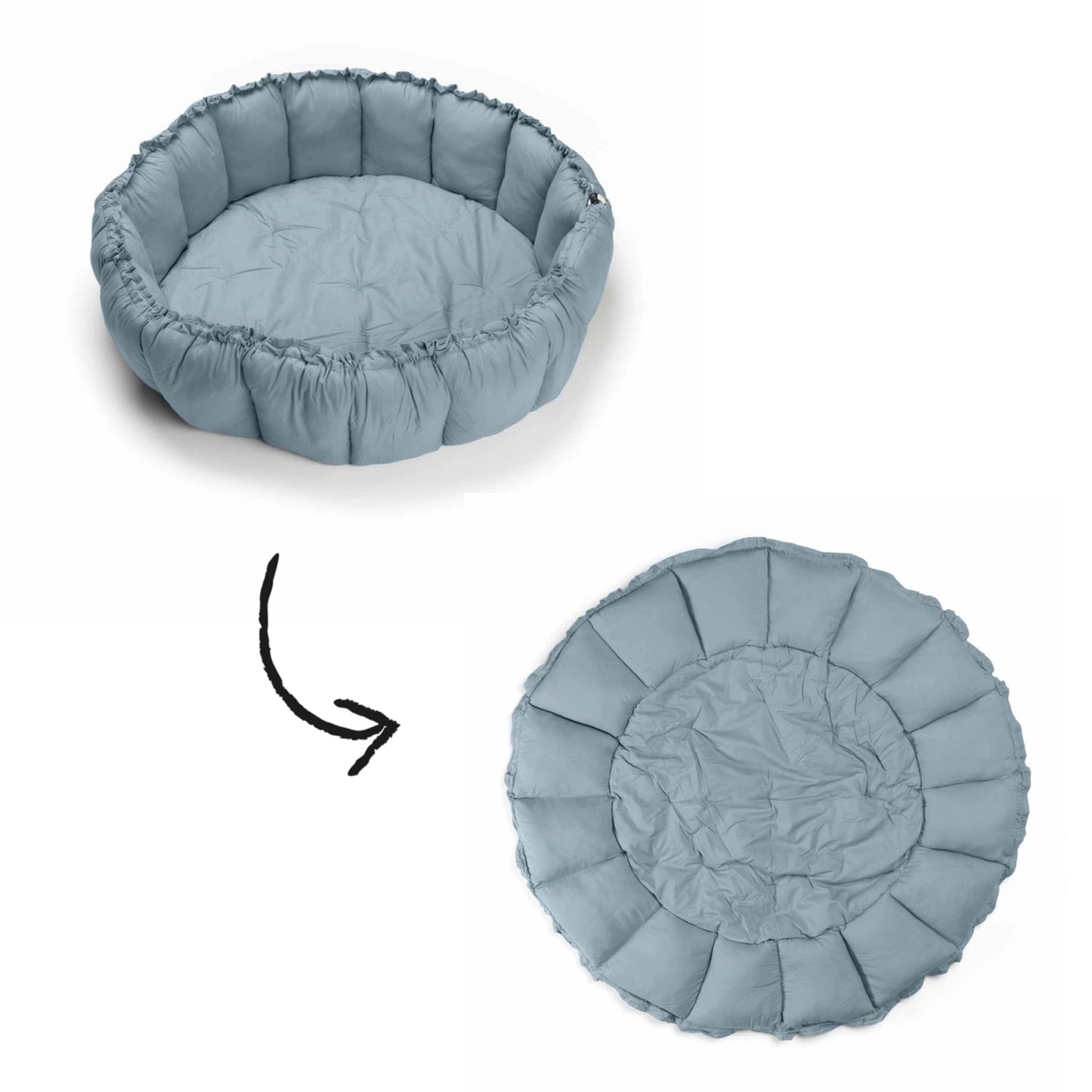 Play & Go Coco Organic Baby Playmat & Cocoon - Dusty Blue