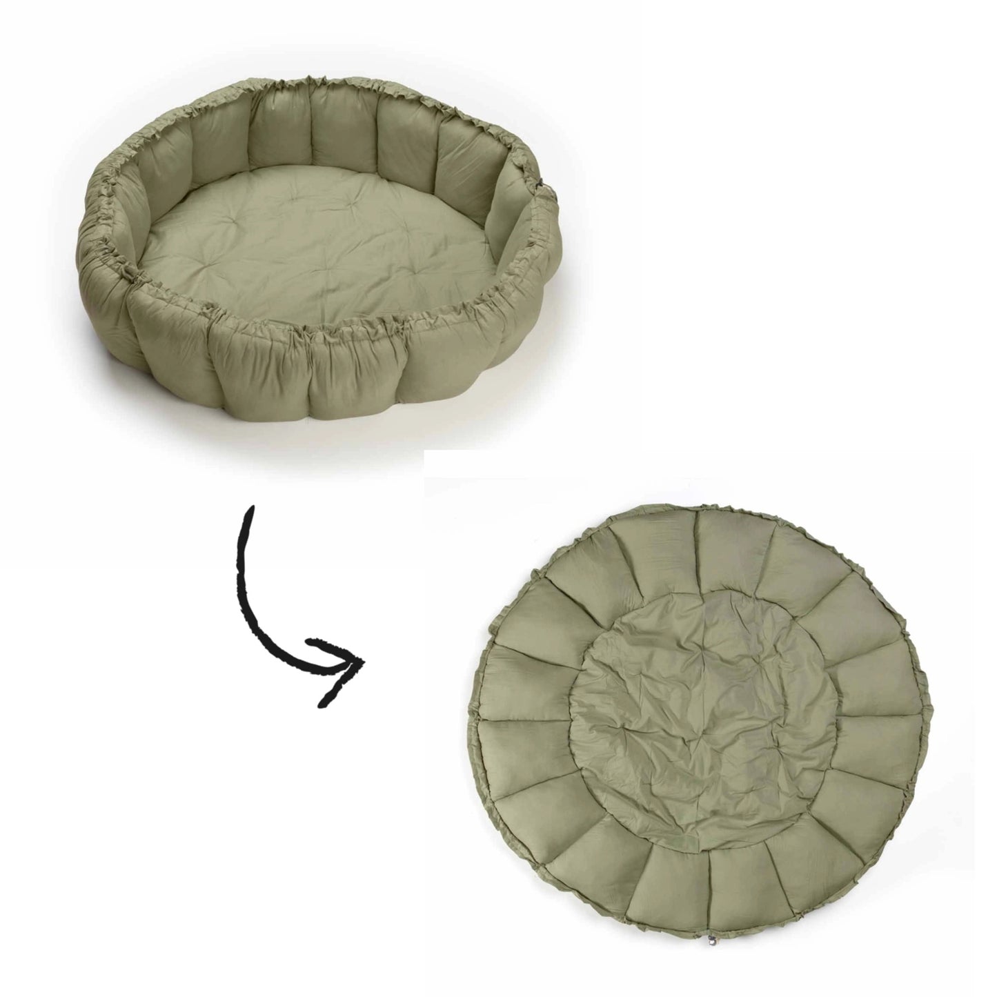 Play & Go Coco Organic Baby Playmat & Cocoon - Meadow green