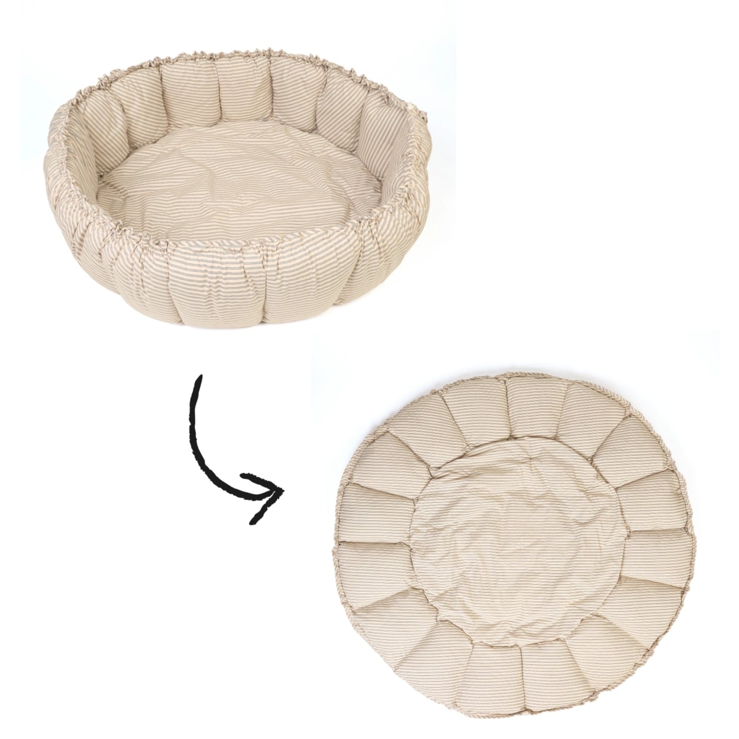 Play & Go Coco Organic Baby Playmat & Cocoon - Blue Stripes