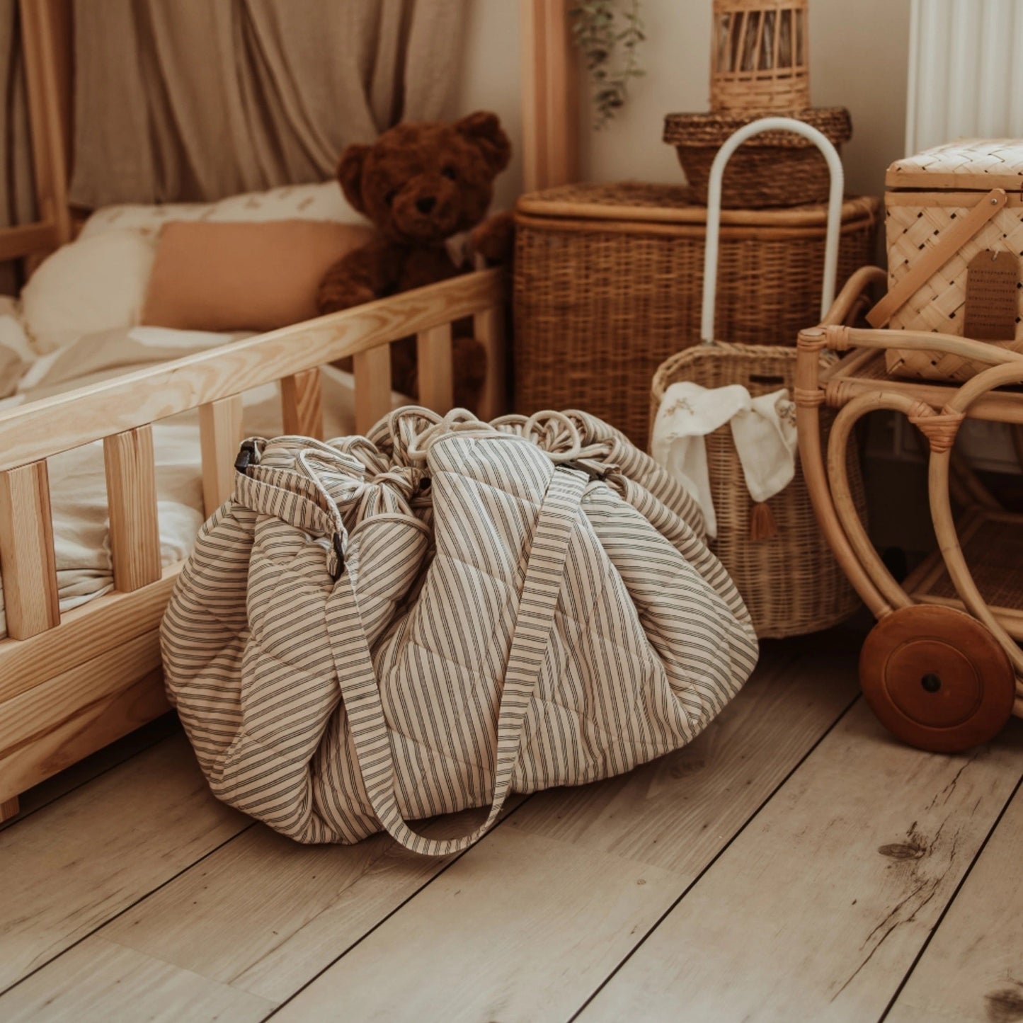 Play & Go Noomad Soft Playmat & Storage Bag - Blue Stripes