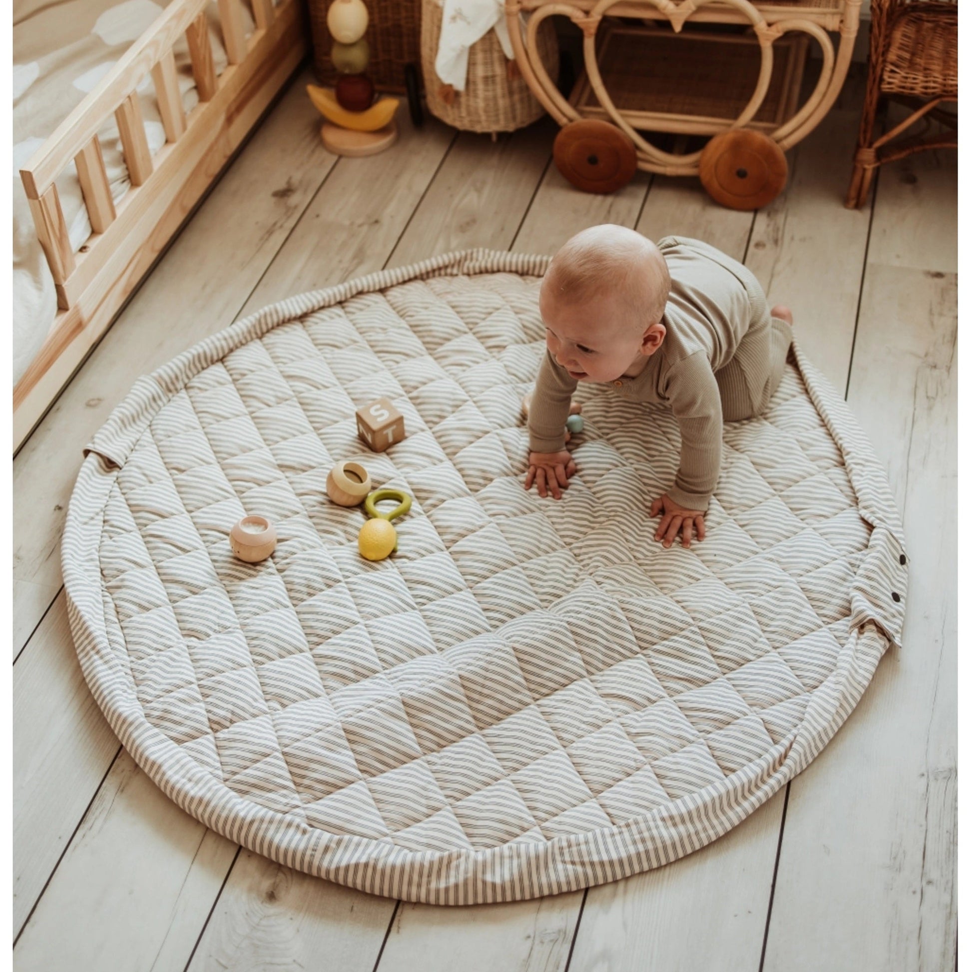 Play & Go Noomad Soft Playmat & Storage Bag - Blue Stripes