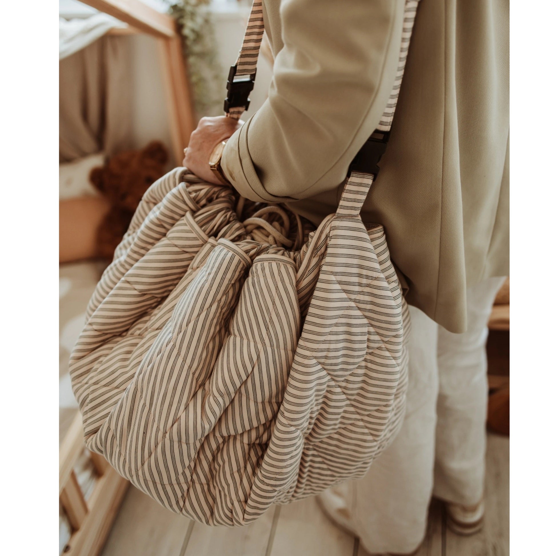 Play & Go Noomad Soft Playmat & Storage Bag - Blue Stripes