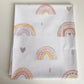 Bobbin & Bumble Highchair Splash Mat - Beau Pink Rainbow Print