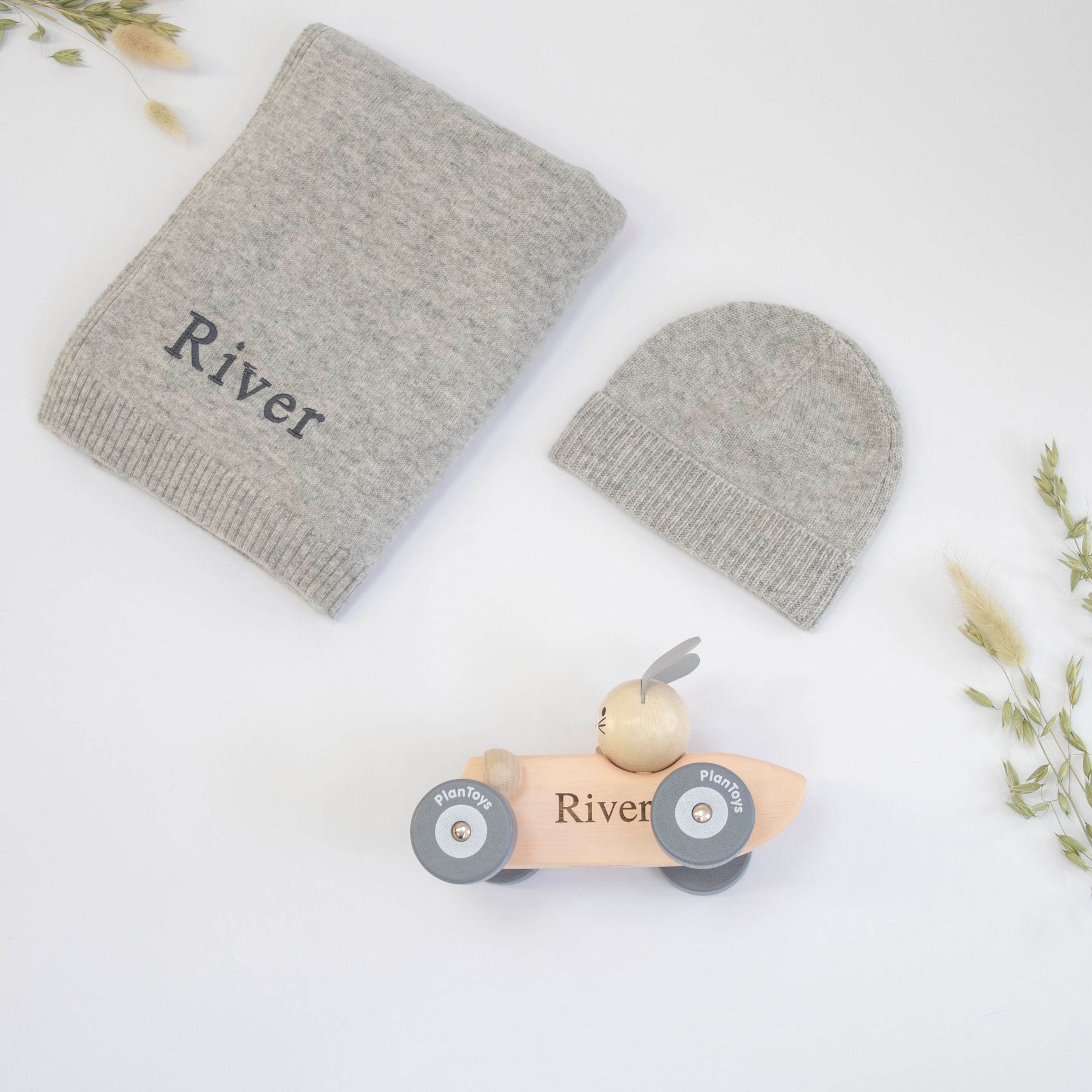 Cashmere & Racing Car Personalised Baby Gift Set by The Baby Gifting Co.