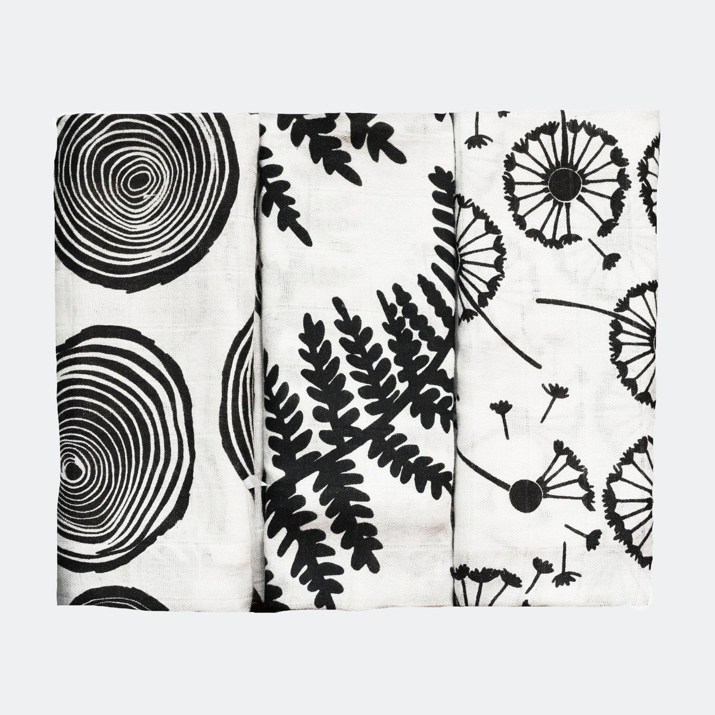 Etta Loves Organic Sensory Muslin Cloths - 3 Pk - Plant Prints