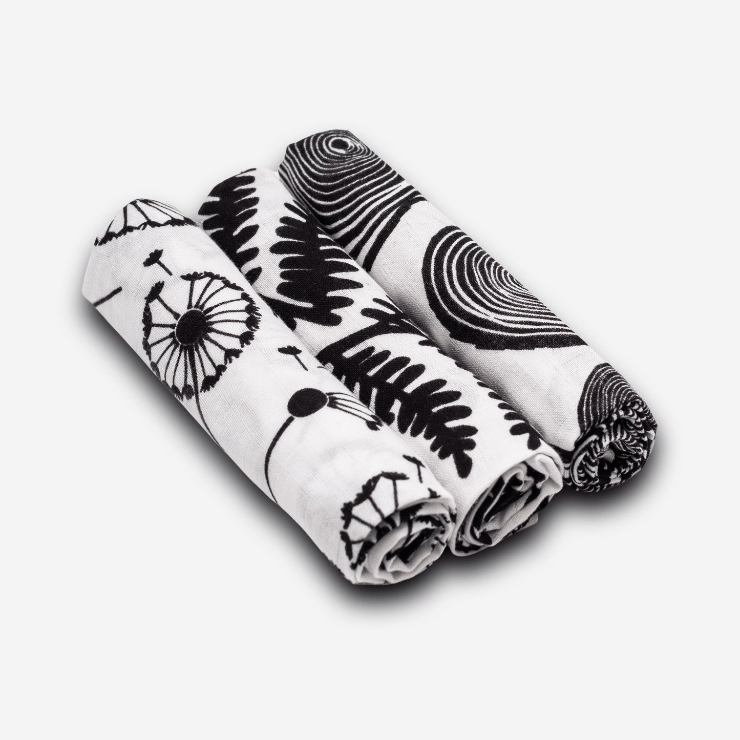 Etta Loves Organic Sensory Muslin Cloths - 3 Pk - Plant Prints