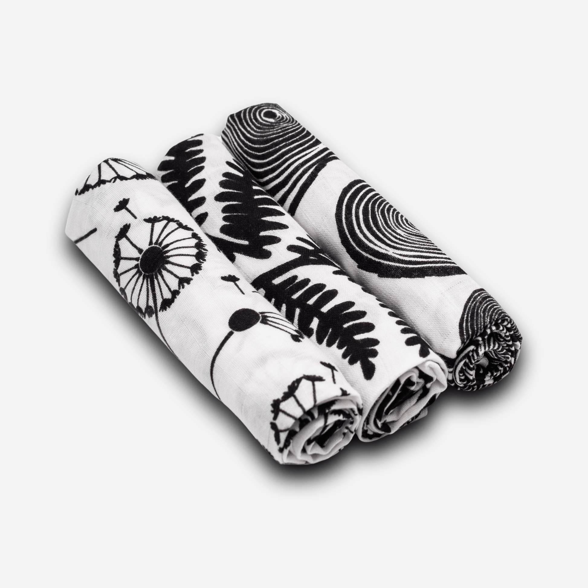 Etta Loves Organic Sensory Muslin Cloths - 3 Pk - Plant Prints