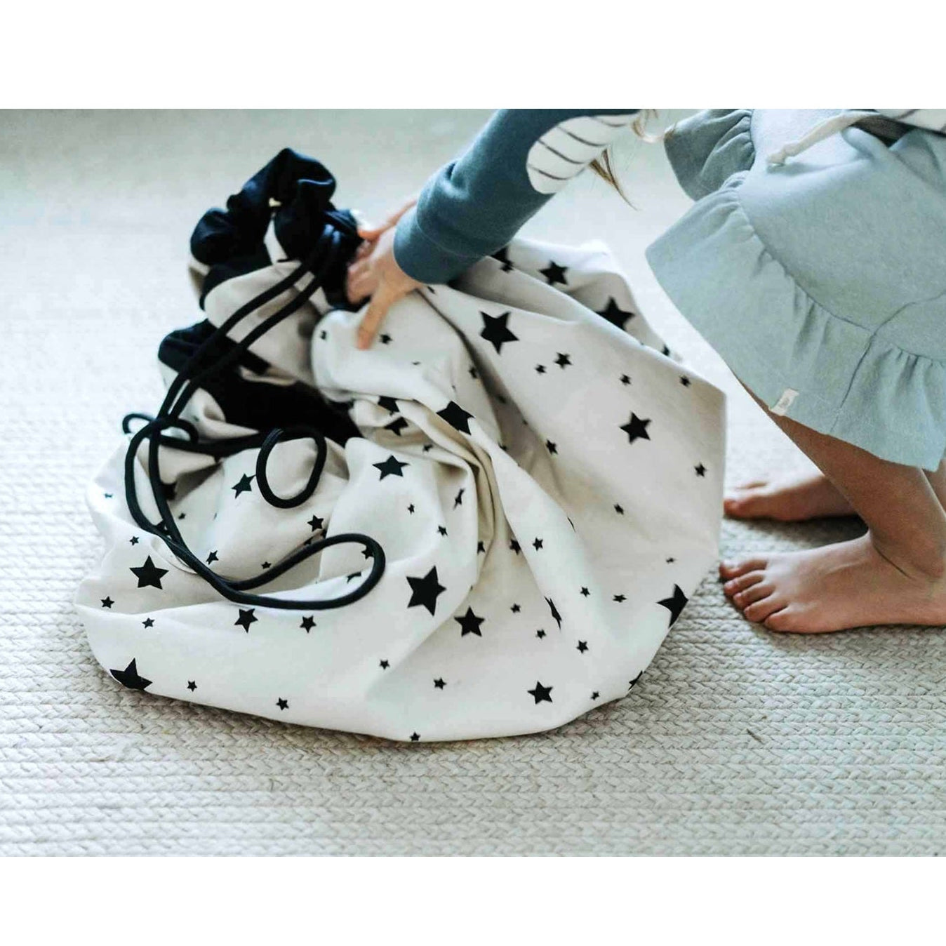 Play & Go Noomad Reversible Toy Storage Bag & Playmat - World Map/Stars