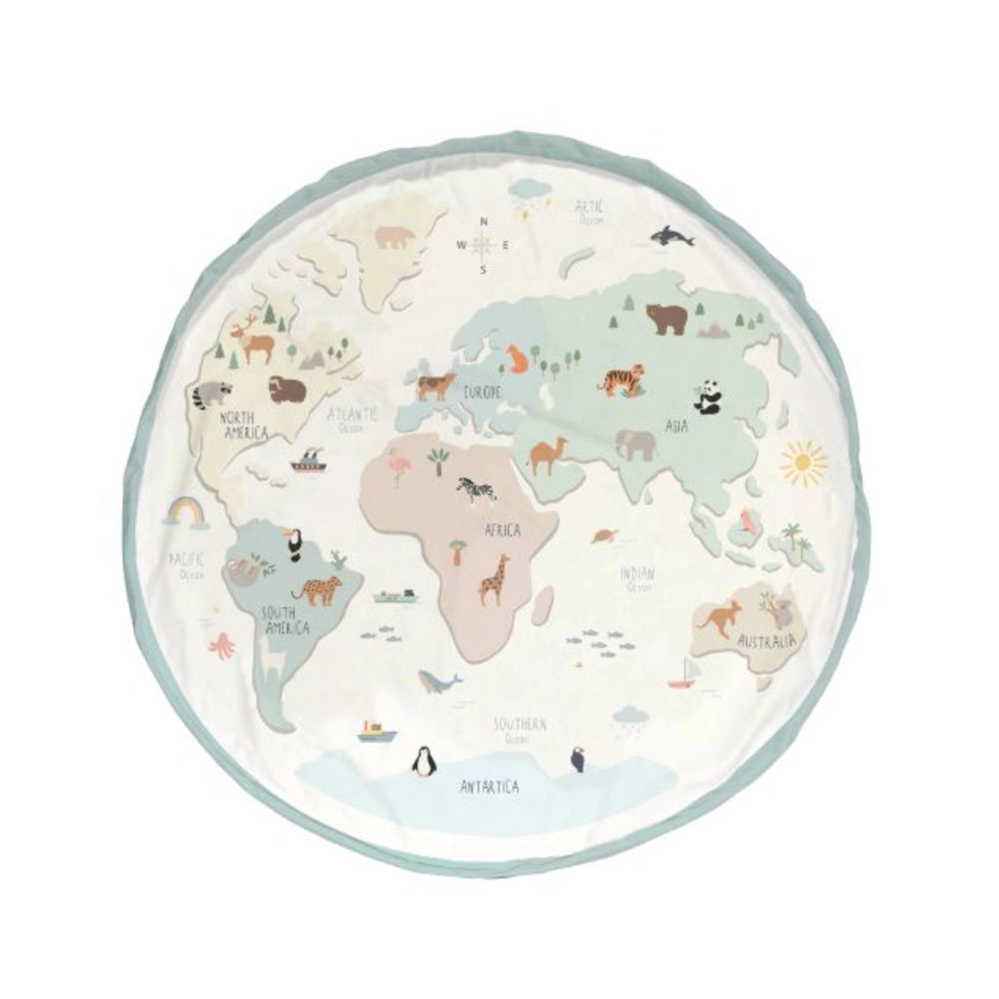 Play & Go Reversible Toy Storage Bag & Playmat - World Map