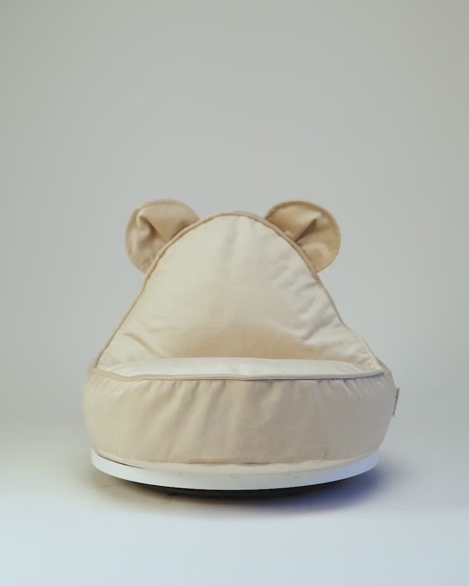 Wigiwama Bear Beanbag Chair - Velvet Dusty Beige
