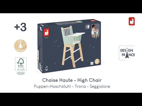 Janod Wooden Doll's Highchair