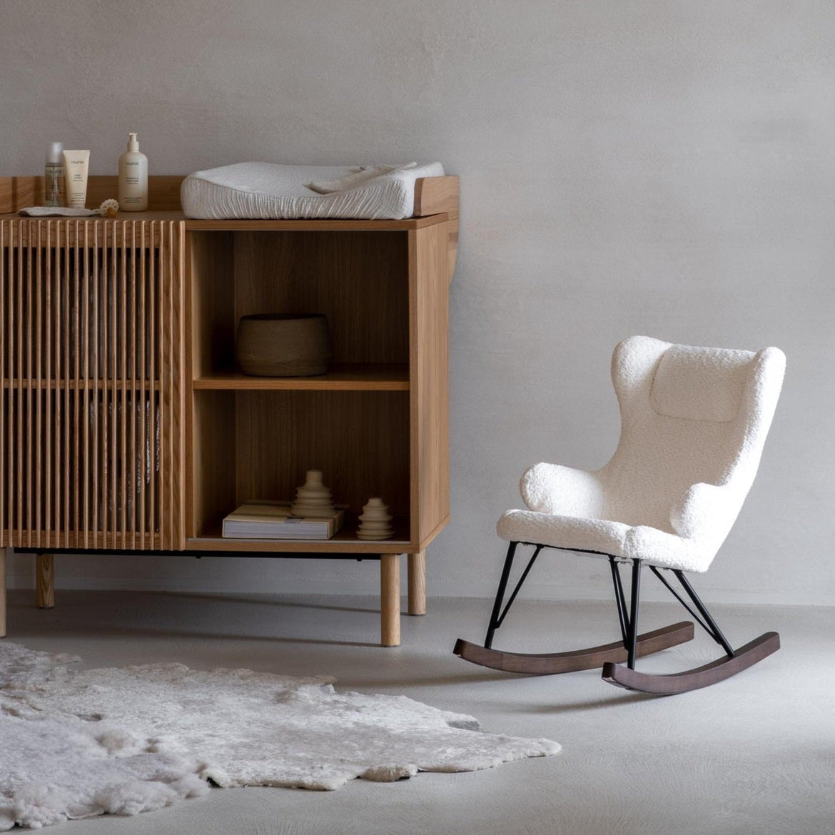 De Luxe Rocking Chair Teddy Cream