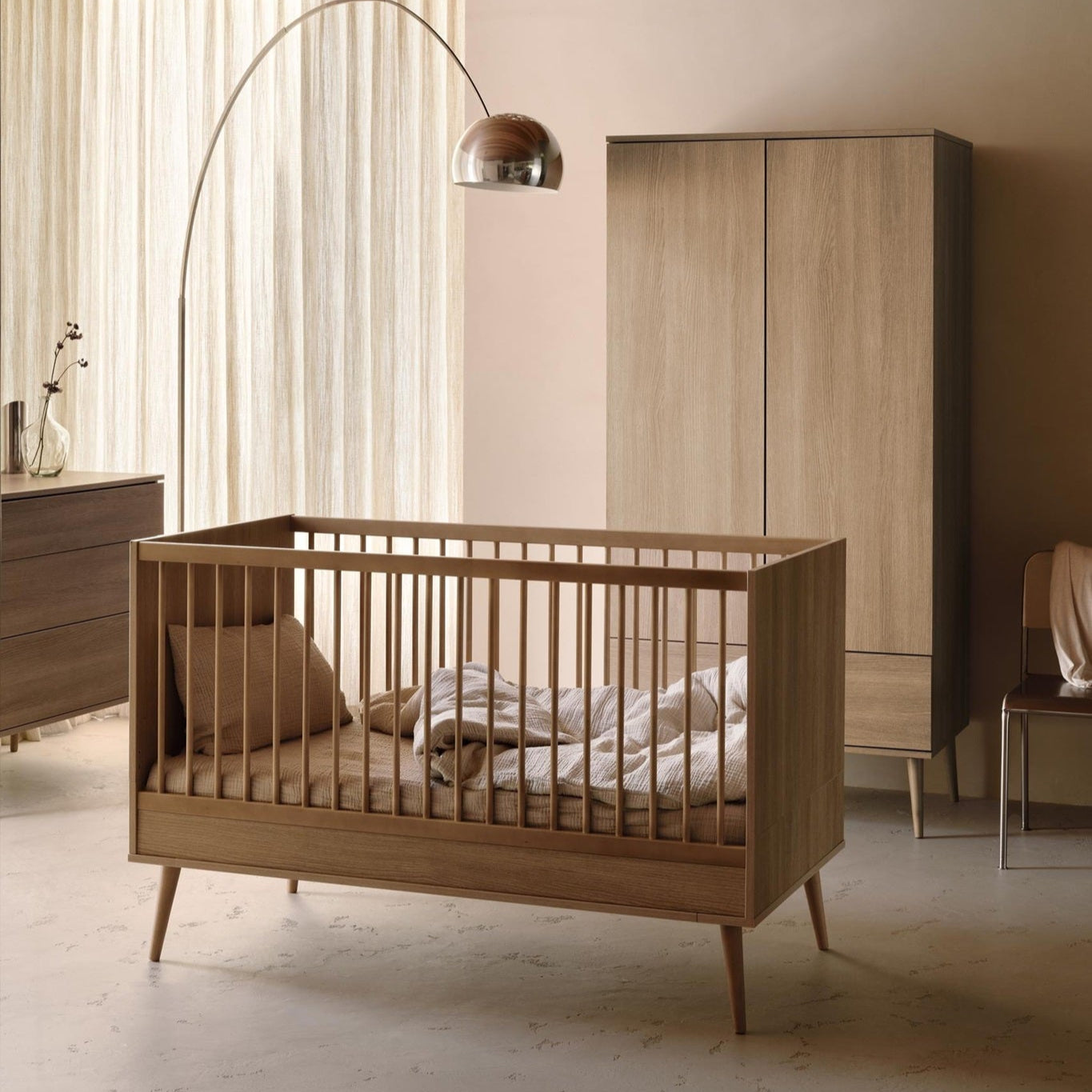 Quax Flow Convertible Cot Bed - 140 x 70 cm - Honey Ash