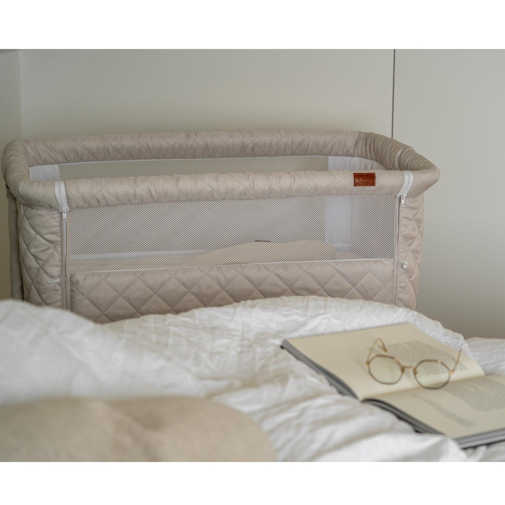 Quax Co-sleeper Side-By-Side Crib - Natural - Clay