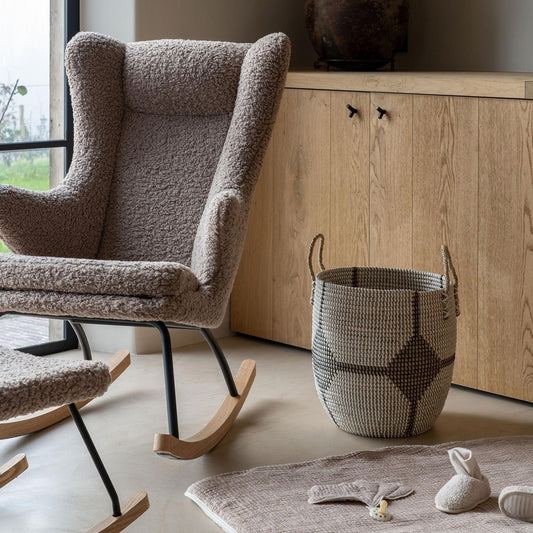 Quax De Luxe Adult Rocking Nursing Chair - Teddy/Stone