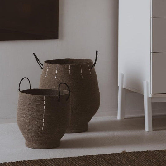 Quax Seagrass Storage Baskets - Set of 3 - Cacao