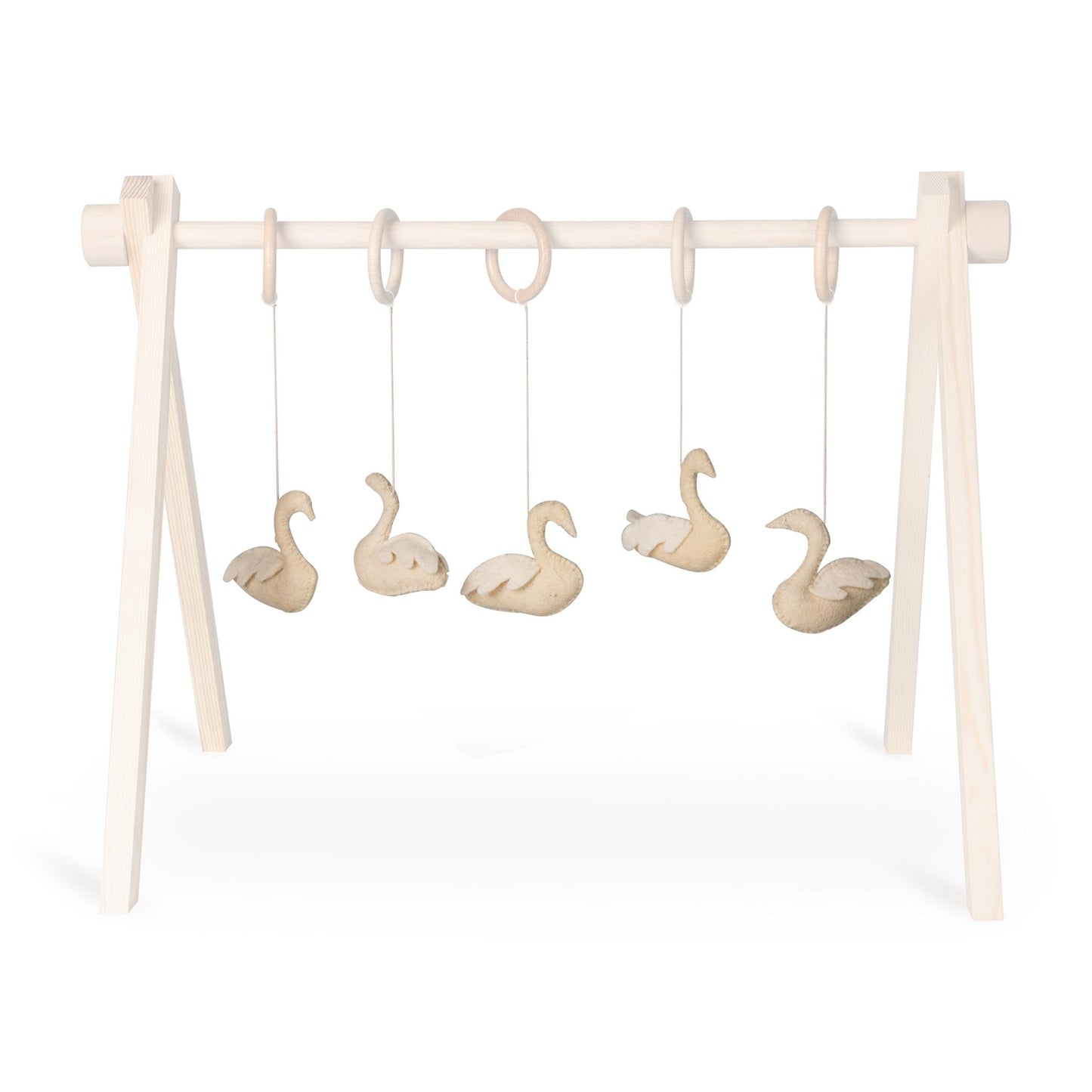 Quax Wooden Baby Gym with Swan Toys