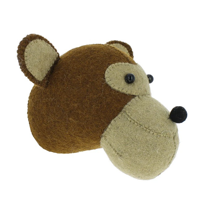 Fiona Walker Monkey Felt Animal Wall Head - Mini