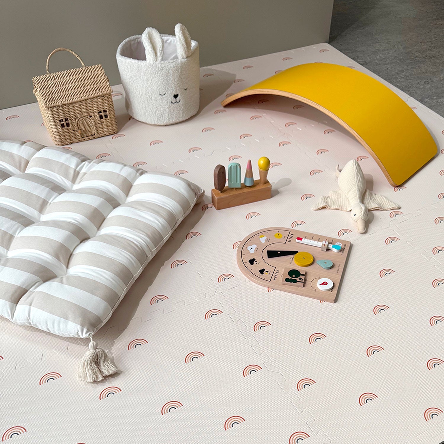 gus + beau Rainbow Foam Playmat Set - Cream