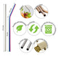 Wild & Stone Reusable Stainless Steel Drinking Straws - Rainbow - 8 Pack
