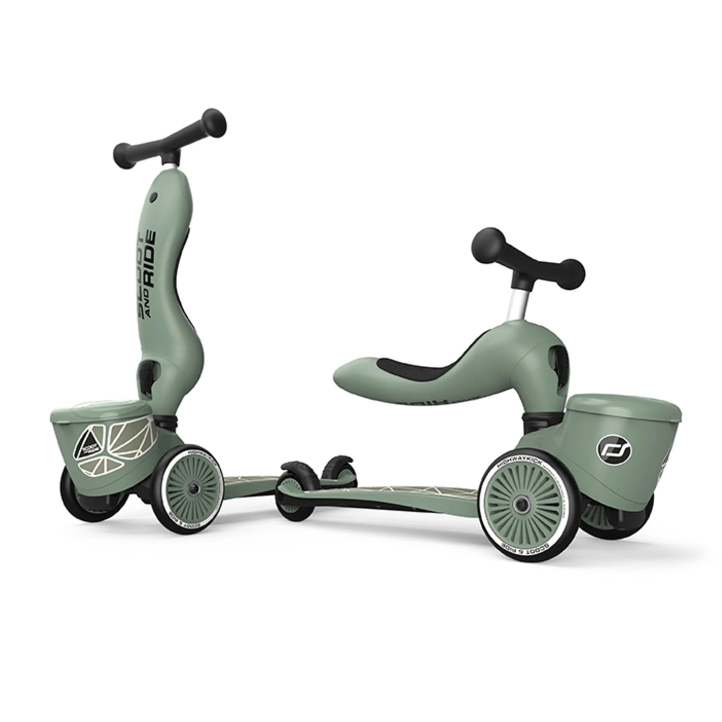 Scoot & Ride Highway Kick 1 Scooter - Green Lines