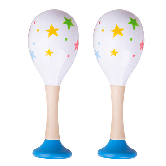 Bigjigs Wooden Maracas - Blue