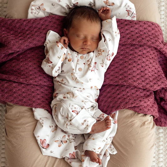 Snuggle Hunny Organic Baby Growsuit - Butterflies