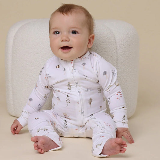 Snuggle Hunny Organic Baby Snugglesuit Convertible Romper - Garden Friends